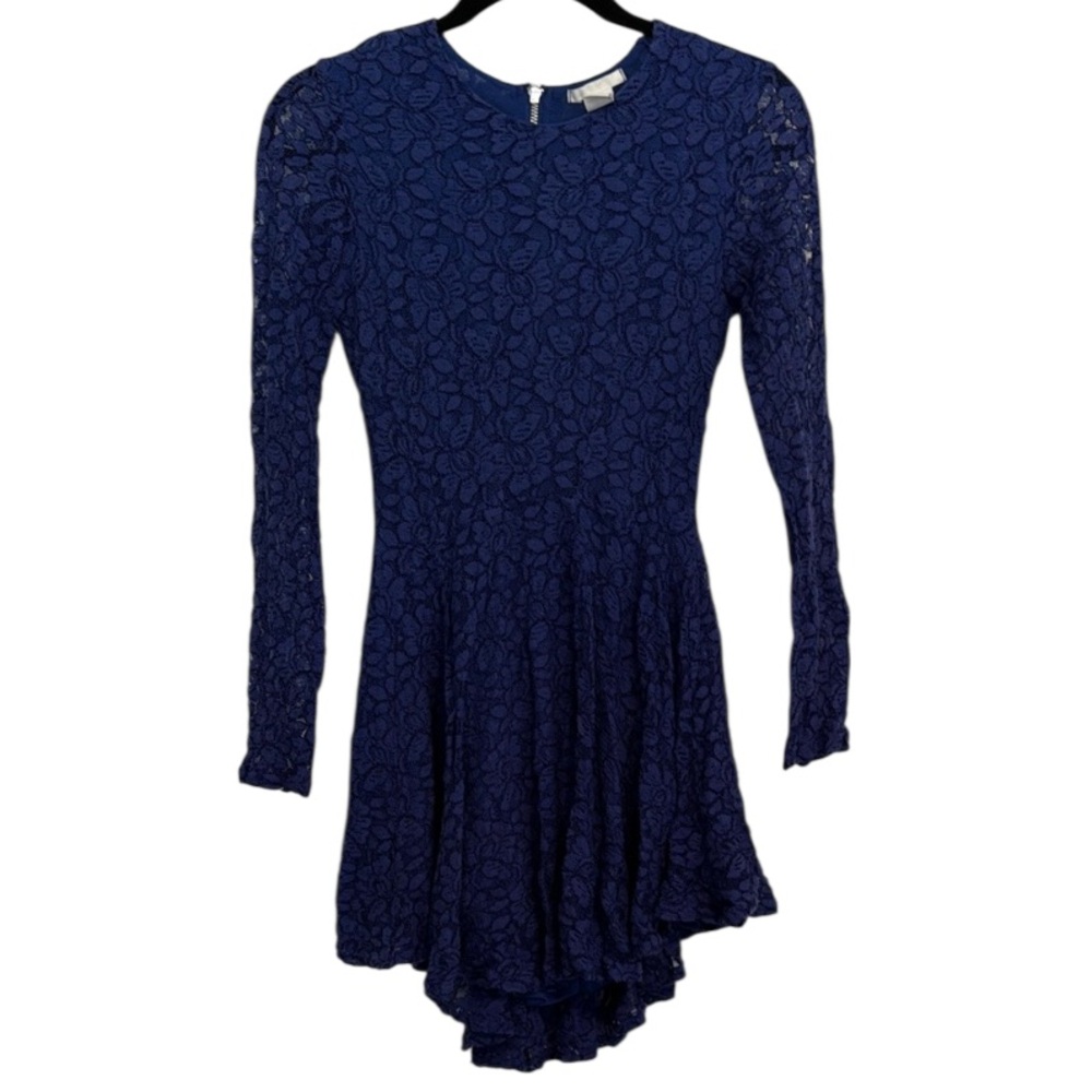 🌻 H&M Royal Blue Asymmetrical Lace Mini Dress